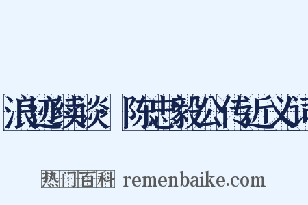 浪迹续谈·陈忠毅公传近义词是什么意思的图片